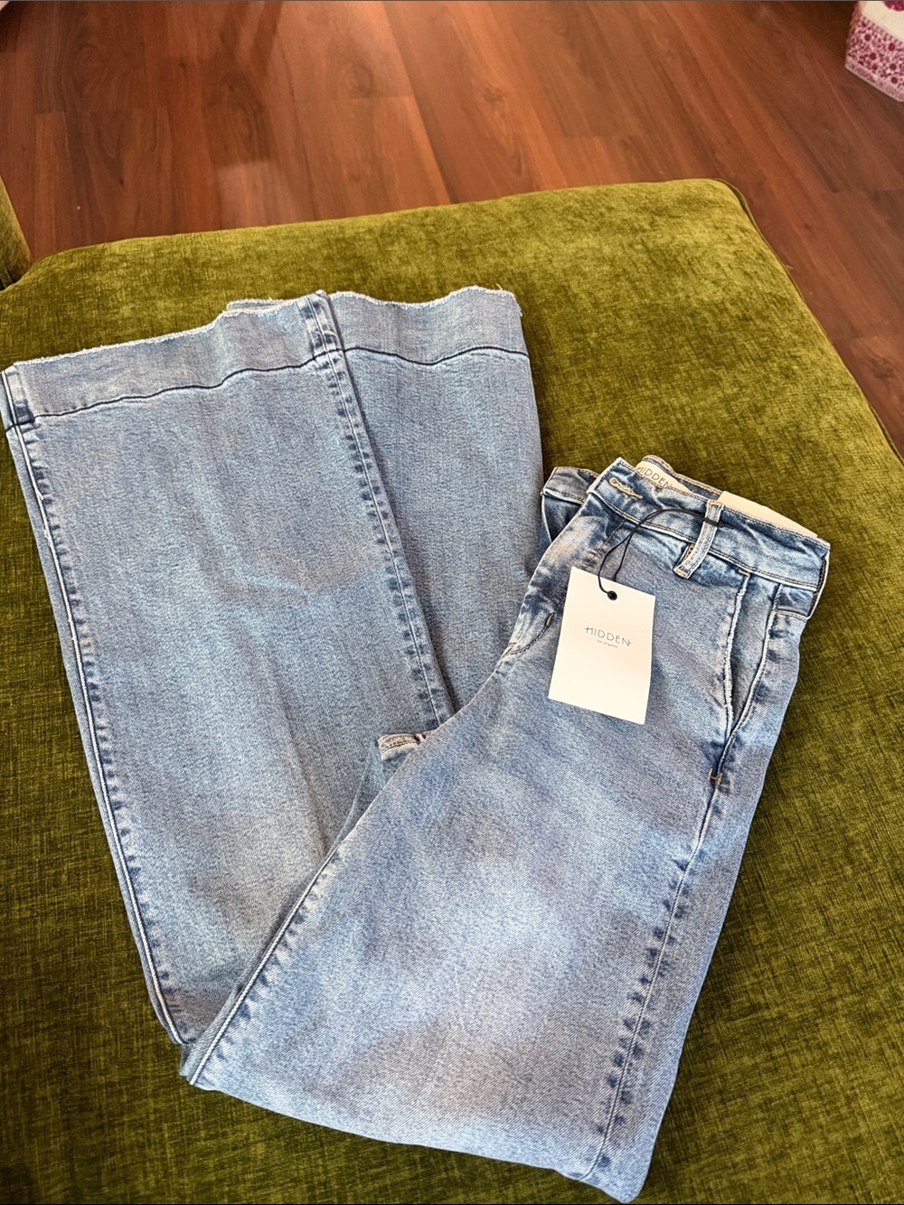 Hidden high rise comfort flare jeans